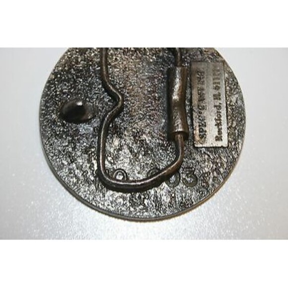 Vintage Solid Brass Mid West Corvette MWC LOGO Vette Chevy Belt Buckle RARE - Picture 6 of 6